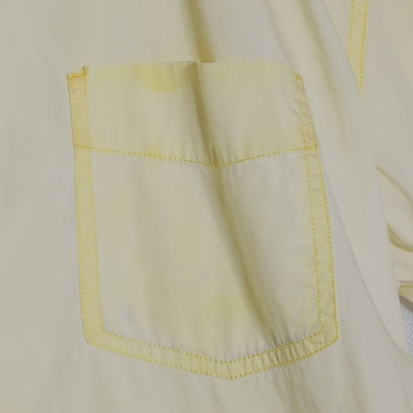 O C S Clothiers Sz M Yellow Distressed Cotton Men's Shirt - Picture 2 of 6